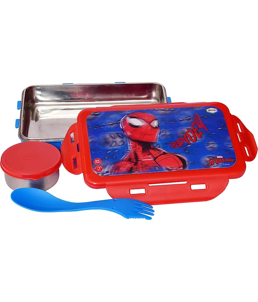 Gluman - 3D Disney Spiderman Character Stainless Steel School Lunch Boxes 1 - Container ( Pack of 1 ) view 2