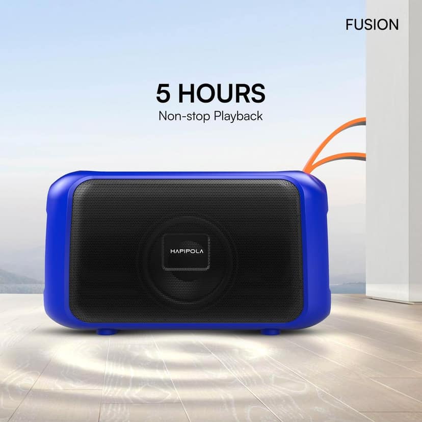 HAPIPOLA Bluetooth Speaker Fusion Immersive Audio | Good Bass | Light Weight 5 Hours Playback | Playback Control AUX, USB, TF Card | Upto 10m Range Hands-Free Calls | Micro Interface view 3