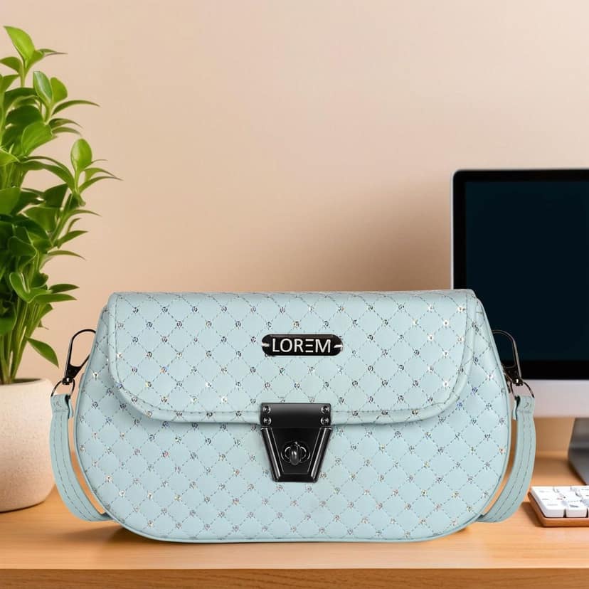LOREM Faux Leather Handbag for Women � Turnlock Closure, Adjustable Shoulder Strap, Stylish & Compact, 1.35L Capacity view 2