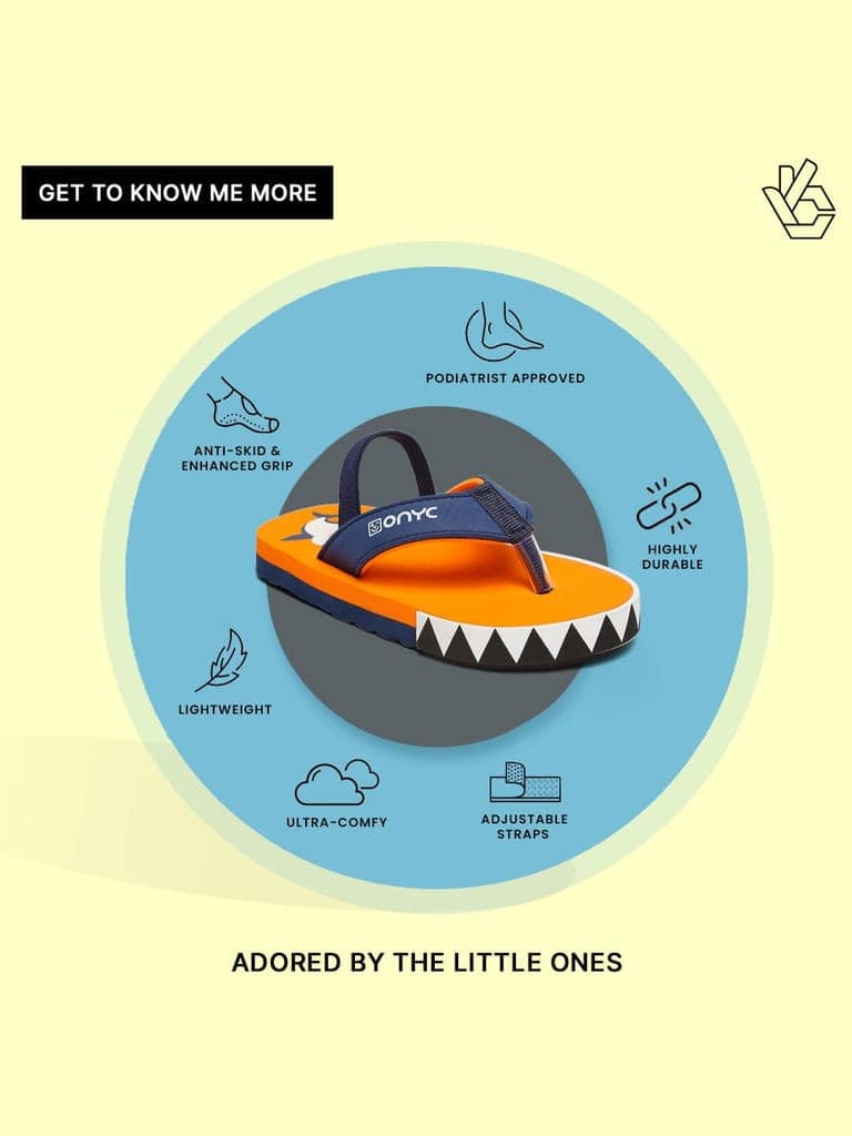 Premium Shark Flip-flops With Adjustable BackSupport - Orange (Unisex) view 10