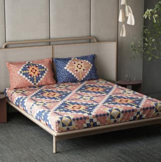DDECOR - Countryside Collection 100% Cotton Global Ethnic Pattern 136TC Super King Dohar |274 CM X 274 CM|Orange