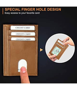 STYLE SHOES Slim Credit Card Holder - Leather Wallet Mens - Travel Wallet - Minimalist Wallet for Men