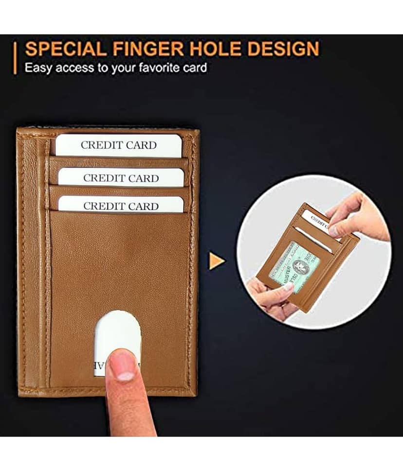 STYLE SHOES Slim Credit Card Holder - Leather Wallet Mens - Travel Wallet - Minimalist Wallet for Men