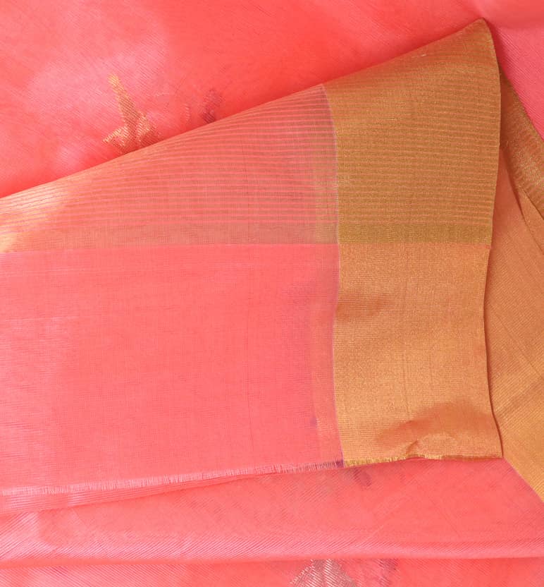 Handloom Chanderi Pattu Soft Silk Saree view 6