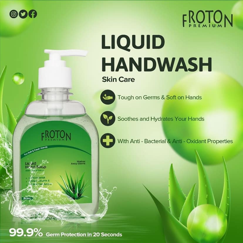 Froton Handwash Gel Aloevera 250ml Pack of 2 view 2