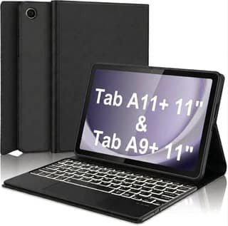 typecase Keyboard case for Samsung Galaxy Tab A11+ / A11 Plus 2025 (11 Inch) & A9+/ A9 Plus 2023 (11 Inch),7-Color Backlit & Touchpad,Multi Angle,Wireless Magnetically Detachable Keyboard Cover-Black typecase Keyboard case for Samsung Galaxy Tab A11+ / A