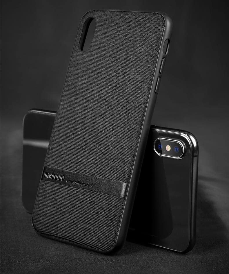Memumi Official Series Hard Canvas Back Cover for Apple iPhone Xs Max Shockproof - Black (6.5") view 6