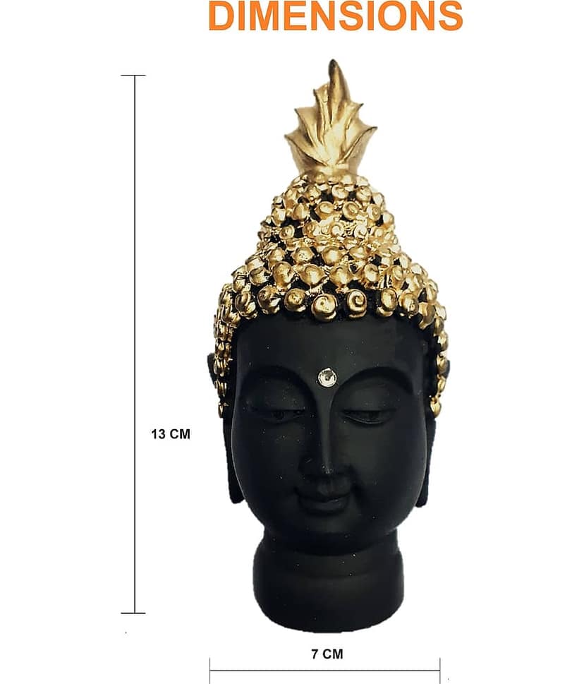 AFTERSTITCH buddha face idol statue for home office decor Showpiece 13 cm (Pack of 1)