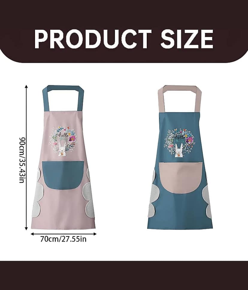 Radhe Creation PVC Printed Kitchen Apron with 1 Center Pocket ( Pack of 1 ) view 2