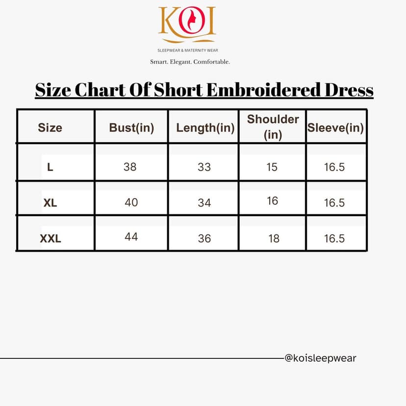 KOI SLEEPWEAR Beautiful Short Embroidered Dress view 7