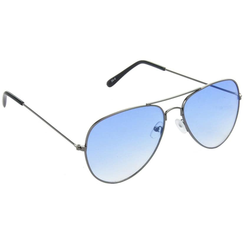 HRINKAR Pilot Stylish Sunglasses For Men And Women (Blue And Yellow Lens | Grey And Silver Frame - HCMB525) With Free Paper 3D Glass view 4