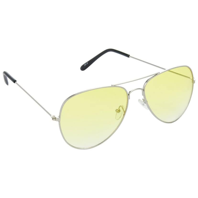 HRINKAR Pilot Stylish Sunglasses For Men And Women (Blue And Yellow Lens | Grey And Silver Frame - HCMB525) With Free Paper 3D Glass view 7