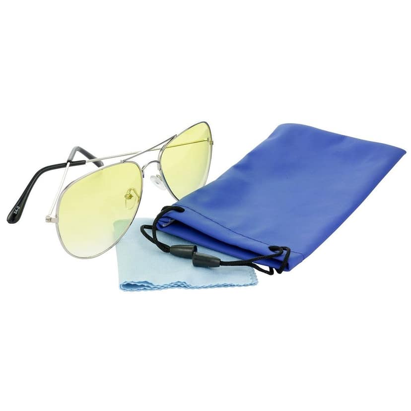 HRINKAR Pilot Stylish Sunglasses For Men And Women (Blue And Yellow Lens | Grey And Silver Frame - HCMB525) With Free Paper 3D Glass view 9