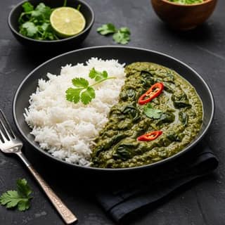White Rice With Palak Dal