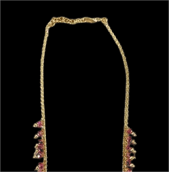 Delicate Gold Chain with Pink Beads view 2