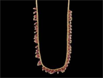 Delicate Gold Chain with Pink Beads view 3