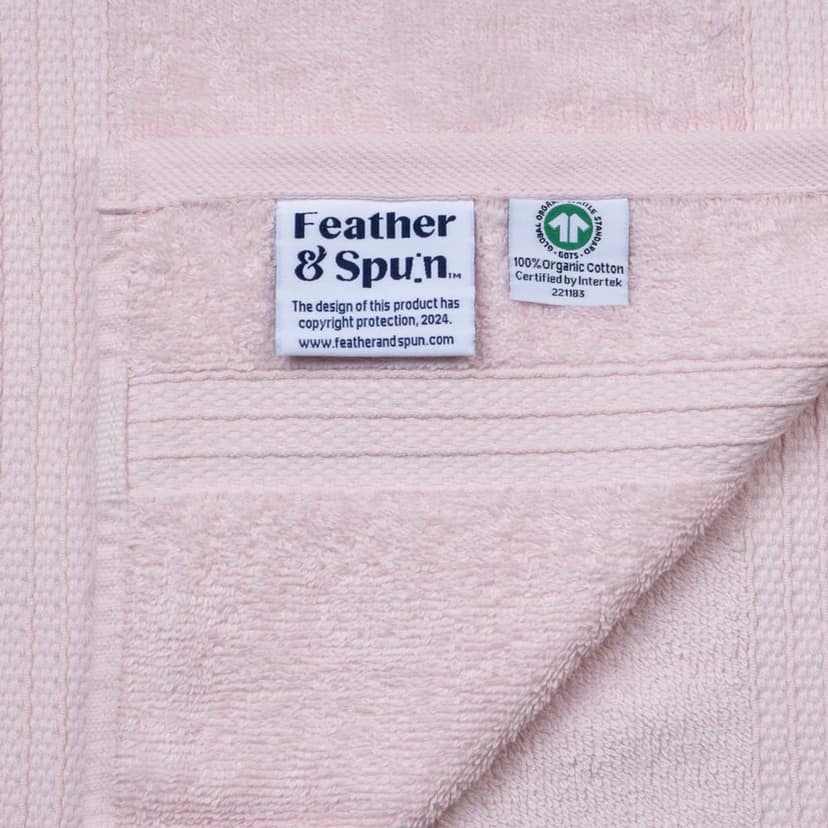 Feather & Spun Organic Cotton Face Towel | Lavender Fragrance | GOTS Certified | Anti Microbial | Fade Resistant | Double Needle Stitch | 550 GSM | 33 cms x 33 cms (Pack of 4) view 3
