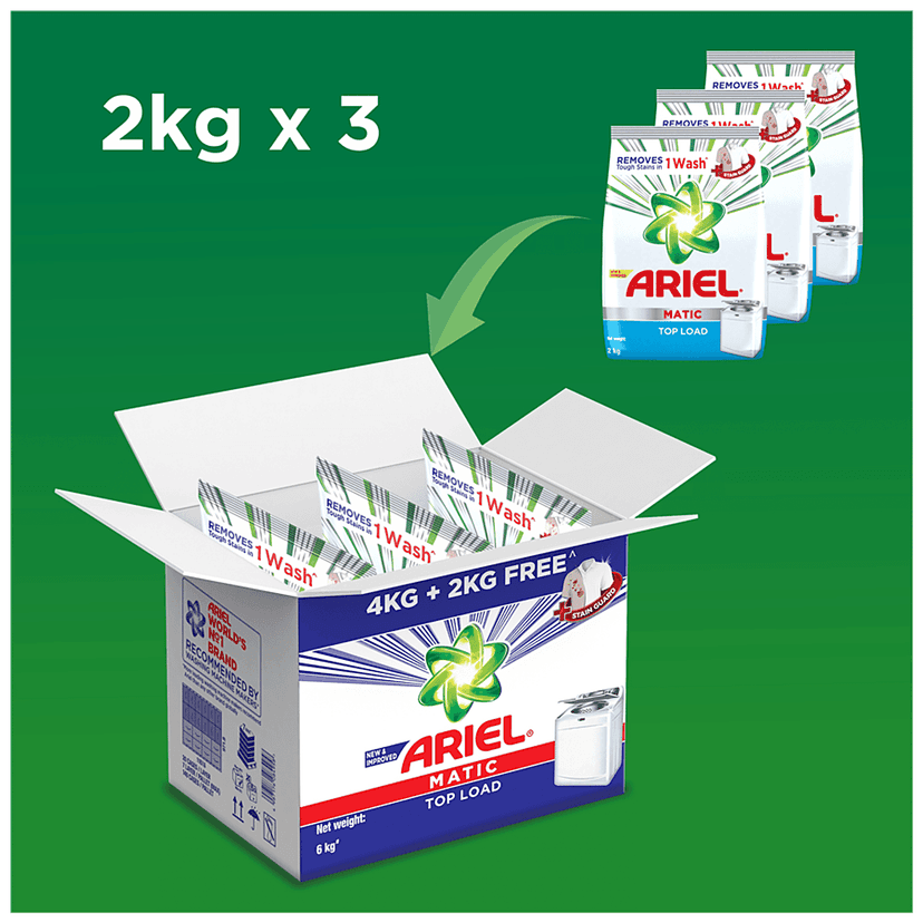 Ariel Matic Top Load Detergent Washing Powder, 4 Kg (Get 2 Kg Free) view 2
