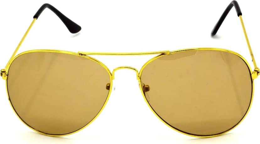 HRINKAR Unisex Pilot Sunglasses Golden & Brown Frame, Brown & Clear Lens (Medium) - Pack of 2 view 2