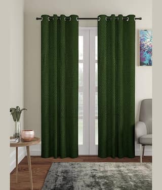 Cortina - Modern Embossed Room Darkening Eyelet Curtain-5 Ft-pack of 2