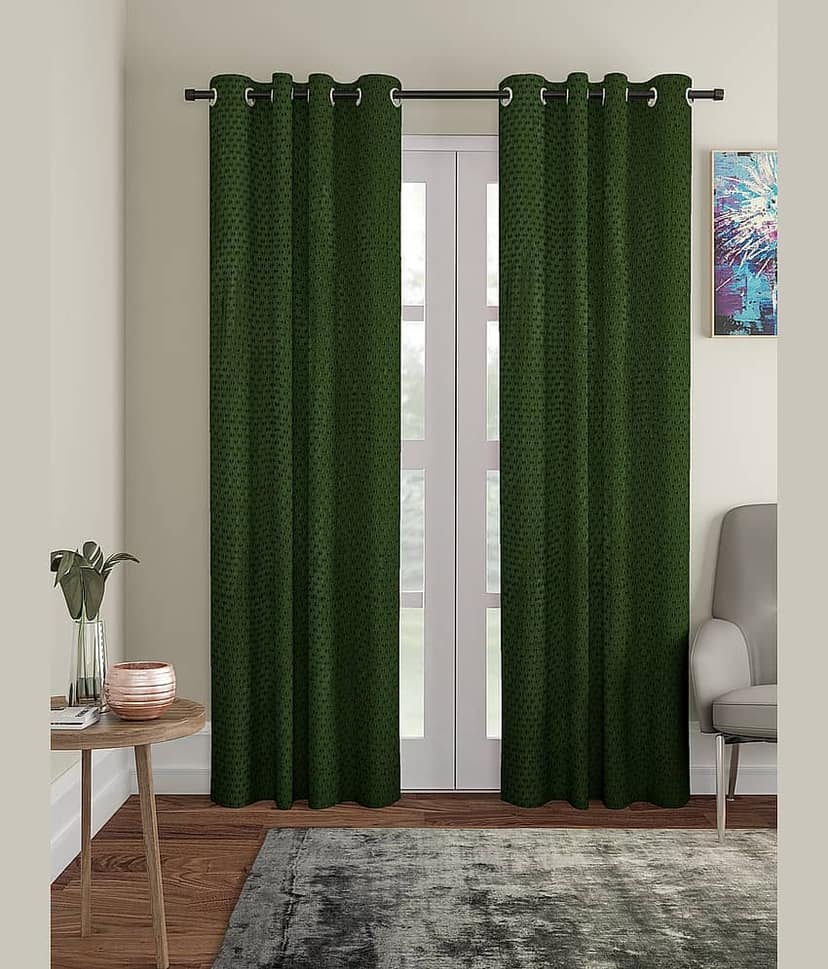 Cortina - Modern Embossed Room Darkening Eyelet Curtain-5 Ft-pack of 2