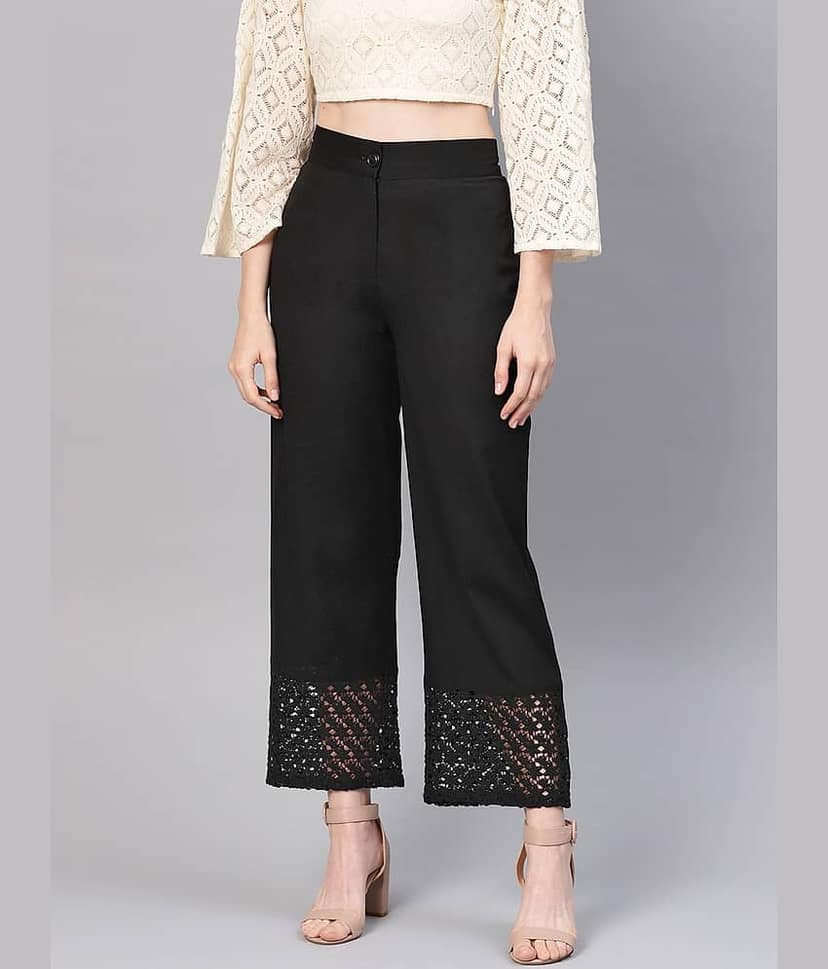 Juniper - Black Cotton Wide leg Women's Palazzos ( Pack of 1 )