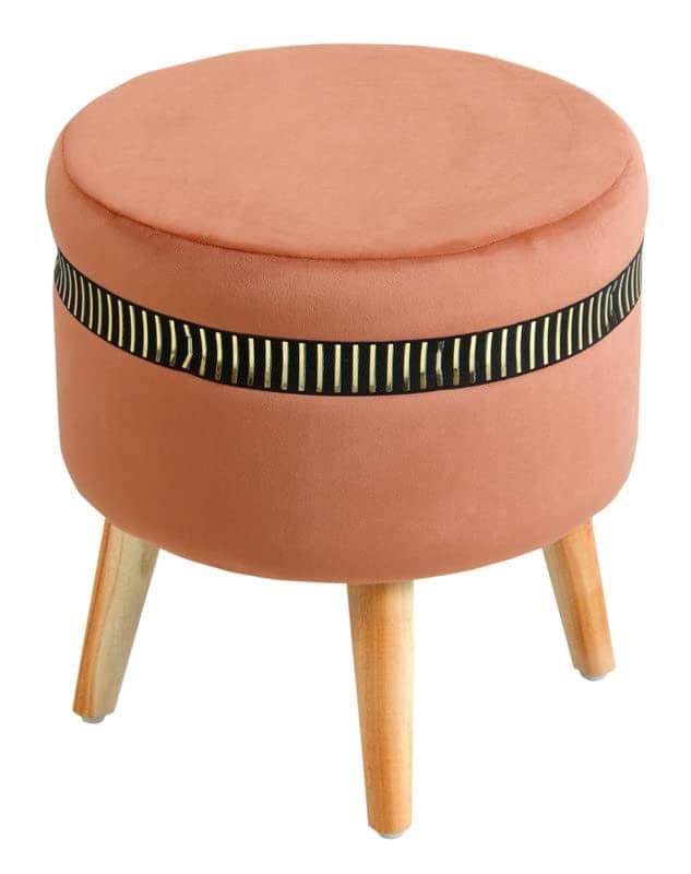 ShadowKart Pouffes Sitting Stool for Living Room, Mudda Puffy Wooden Ottoman Stools, Pouffe Footstool, Pouf for Office Home Decoration & Dressing Table, 16x16x18 Inch view 2