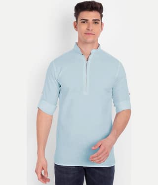 UNI VIBE - Blue Cotton Slim Fit Men's Casual Shirt ( Pack of 1 )