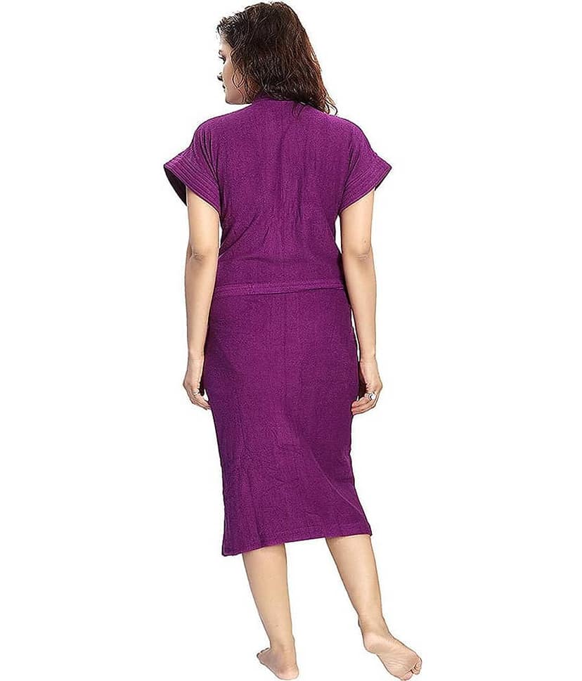 Poorak Purple Free Size Bathrobe ( Pack of 1 ) view 2