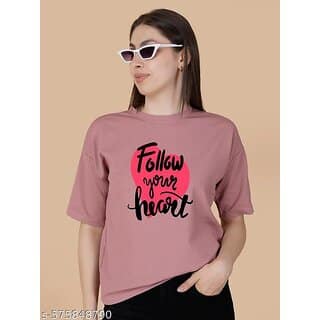 Wexam Style Women Pink Printed Round Neck Short Sleeve Top