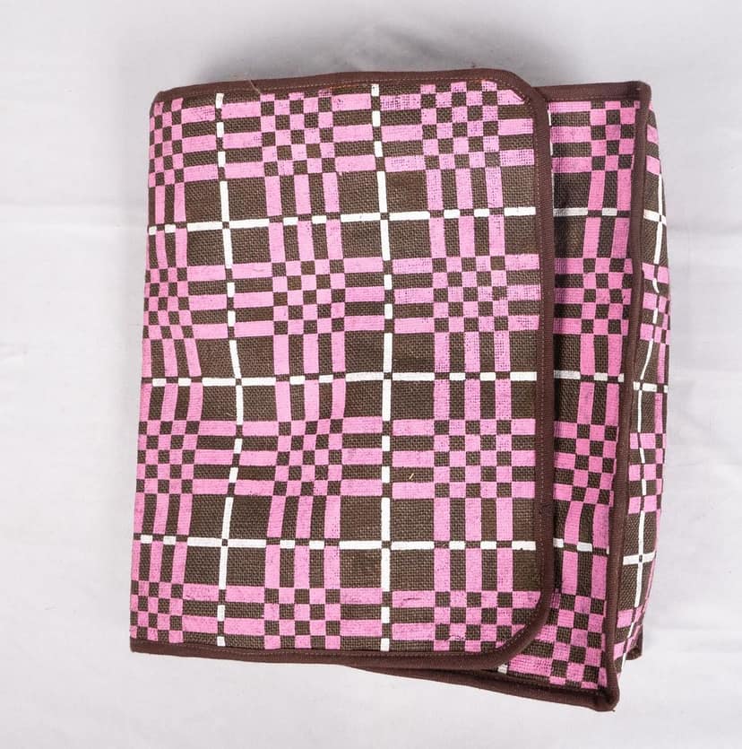 Retro Checkered Canvas Crossbody Bag with Adjustable Strap view 5