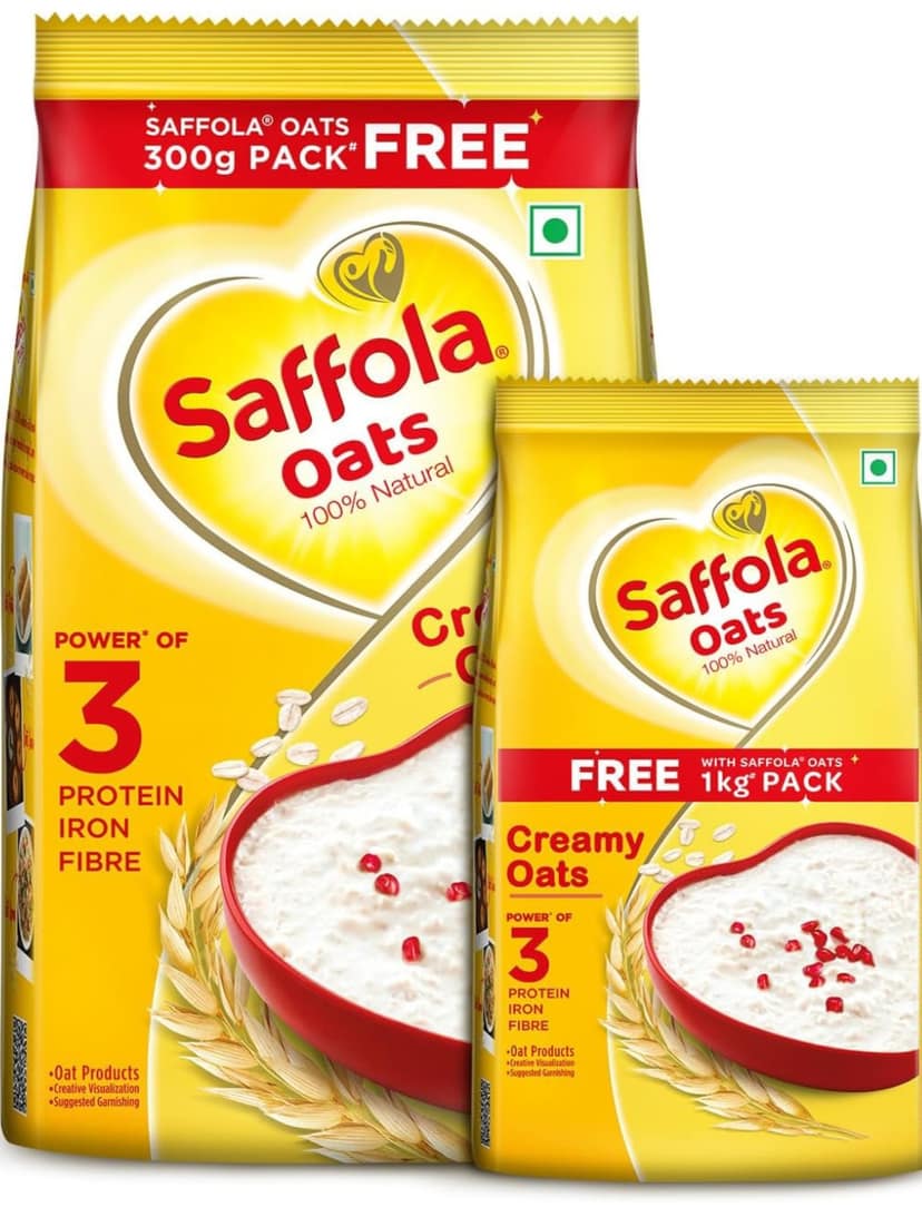 Saffola oats 1 kg get 300g free