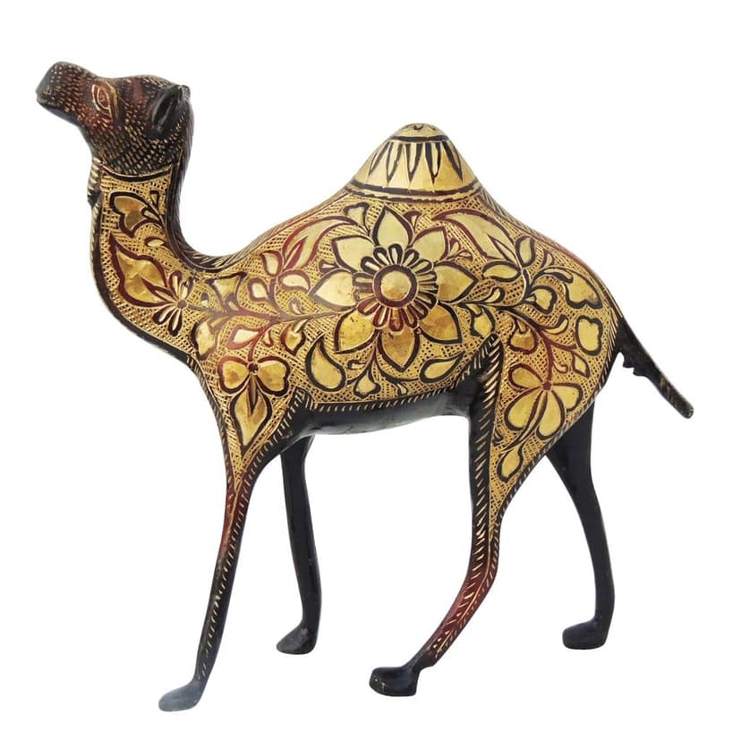 Brass Camel Table Decor Showpiece Statue for Home, Office & Gifting, Height : 9.5 Inch (ANMAS142 B) view 2