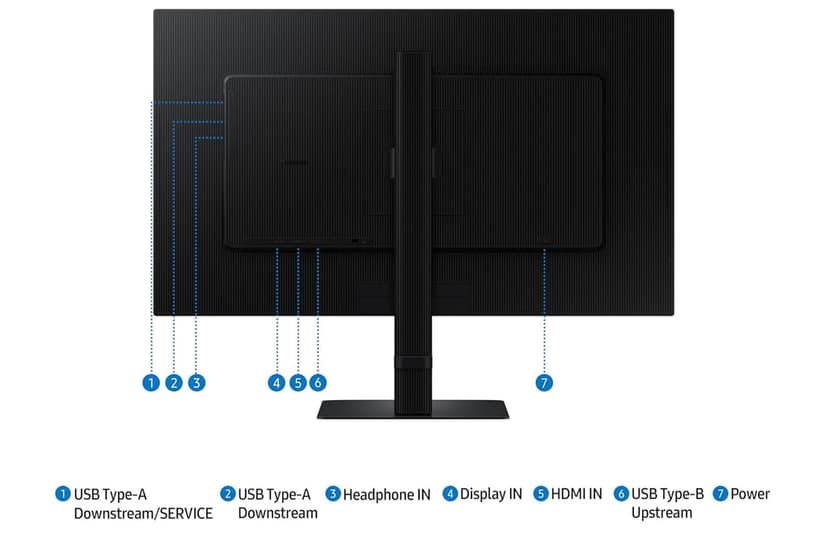 Samsung 27"(68.47cm) 4K ViewFinity S8 Monitor|IPS|UHD 3840 x 2160|350nits|1.07 Billion Colors|SRGB 99%|PIP|PBP|HDR10|Easy Setup Stand|HAS Pivot Adjustable|Eye Care|LS27D800EAWXXL|Black view 2