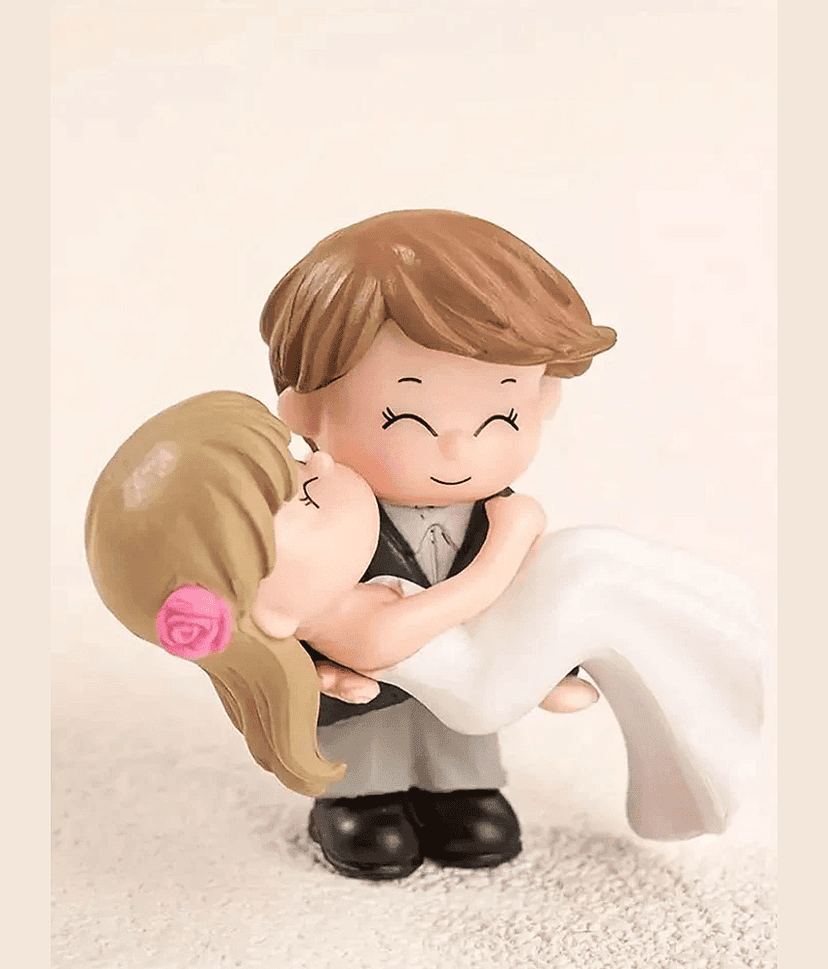 Exopick Miniature Sweetheart Couple Figurines for Wedding, Anniversary, Birthday, Valentine's Day view 2