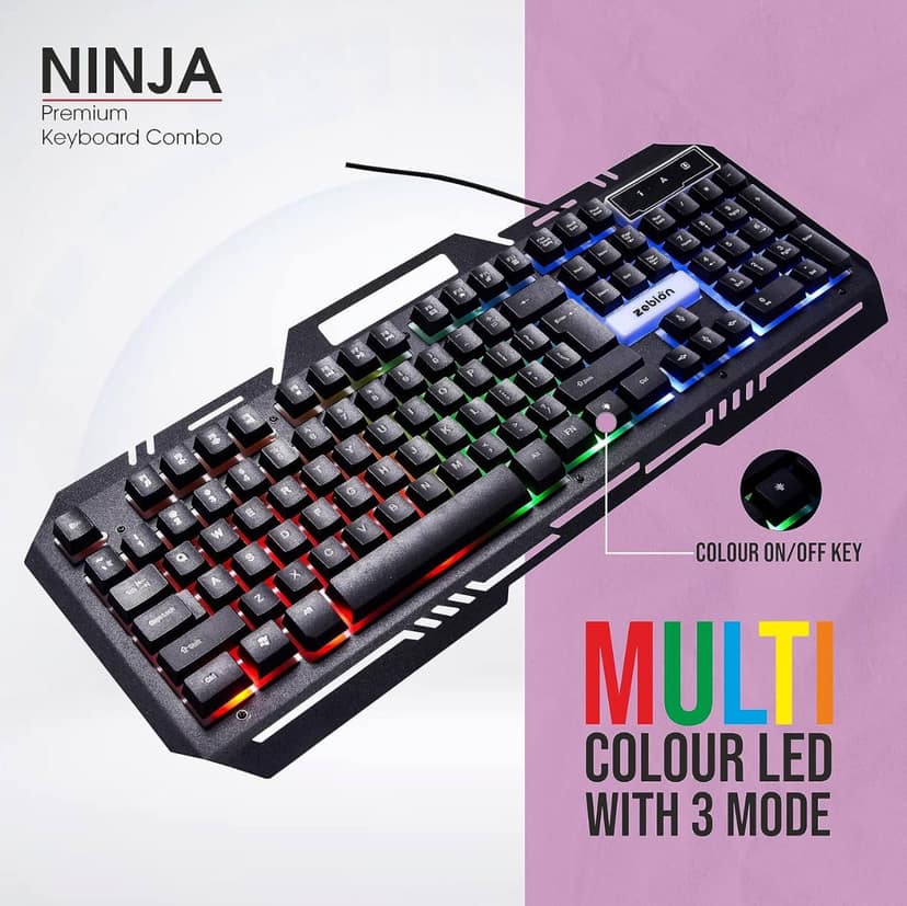 Zebion Ninja Gaming Keyboard and Mouse Combo - Black view 4