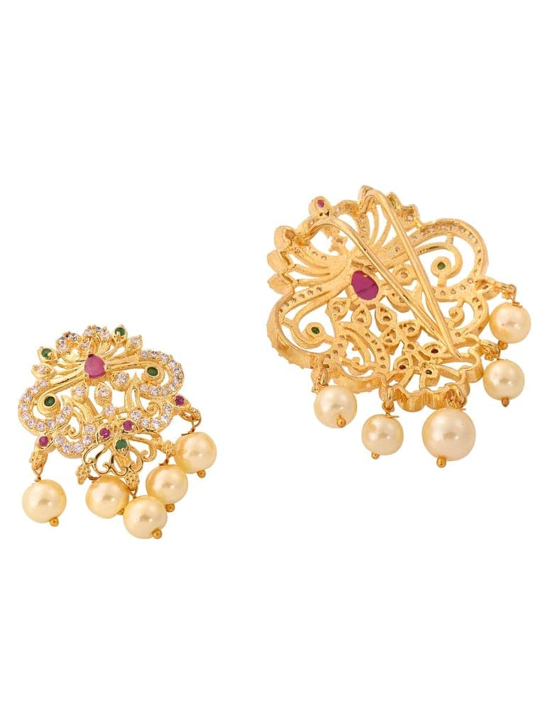 Set Of 9 Gold Toned Red AD Pearl Beads Chotis view 6