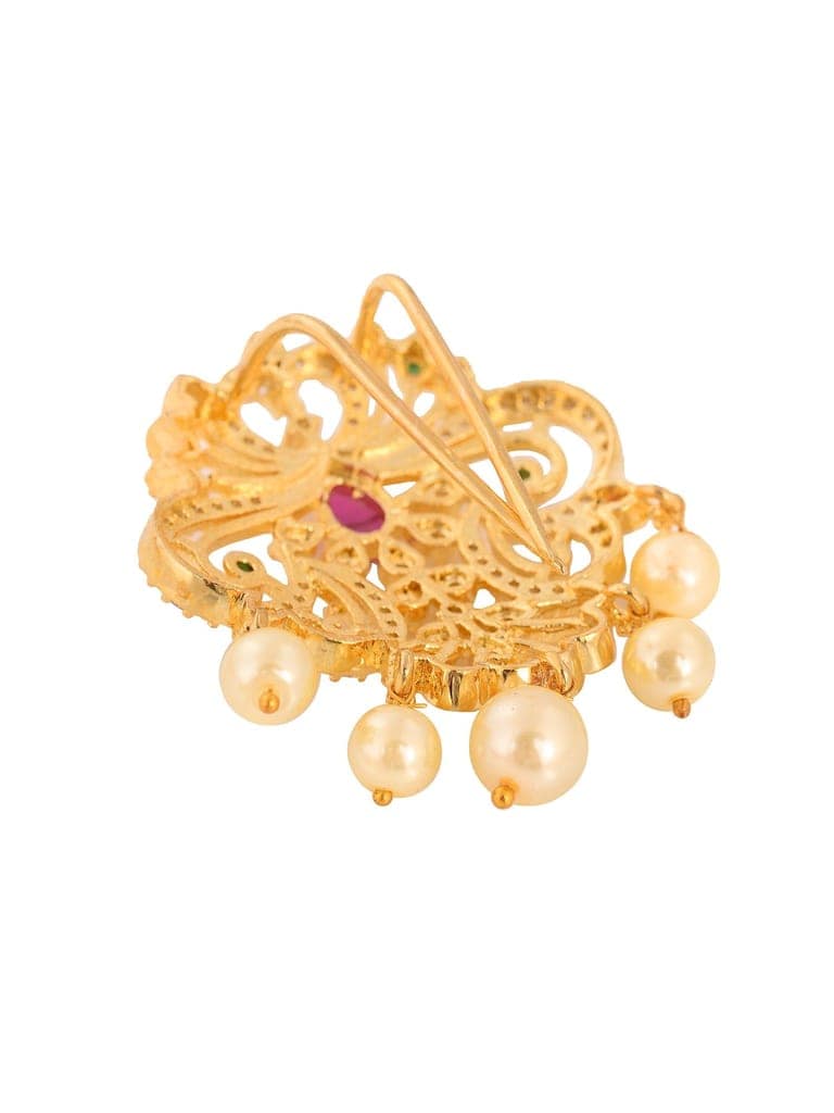 Set Of 9 Gold Toned Red AD Pearl Beads Chotis view 7