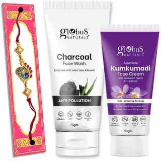 Globus Naturals Rakhi Special Combo- Charcoal Face wash 75gm & Kumkumadi Face Cream 50gm Set of 2 view 2