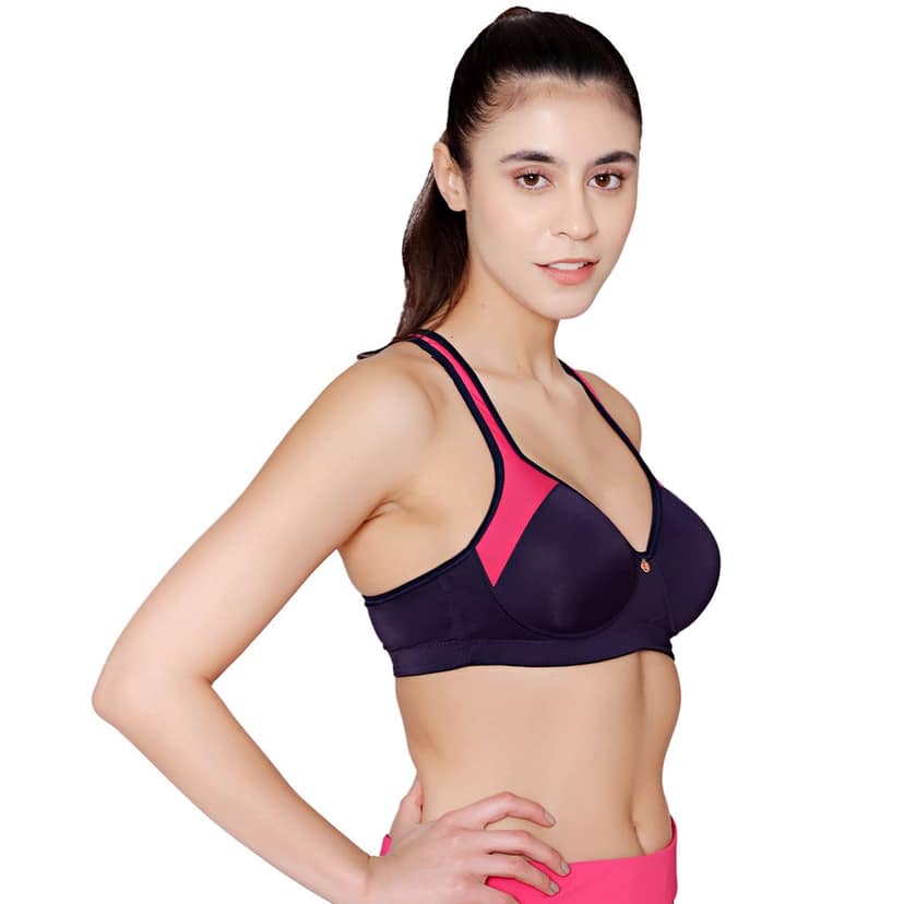 Bodycare Polyamide spandex wirefree broad straps seamless padded sports bra-1624B view 3