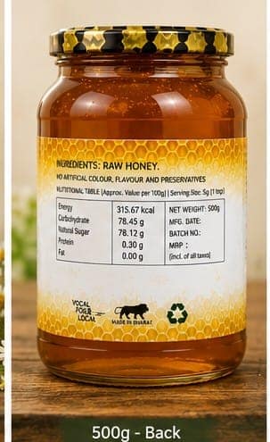 JMK Pure & Natural Wildflower Honey (500g) view 3