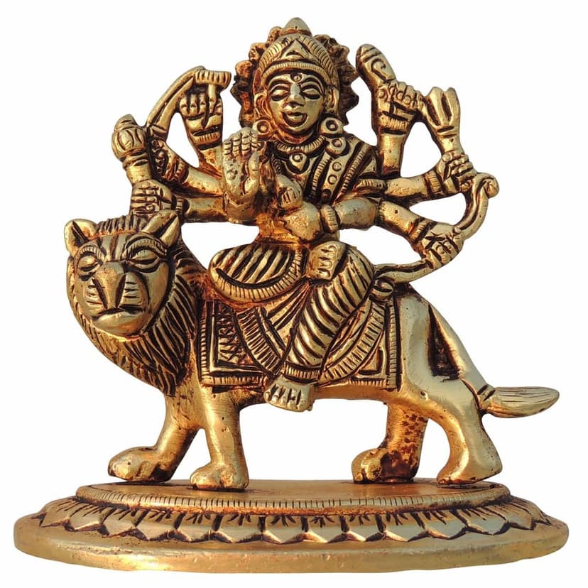 Brass Durga Ji Divine Idol - Perfect Decorative Showpiece for Home, Height : 4 Inch (BSMAS1445 H) view 2