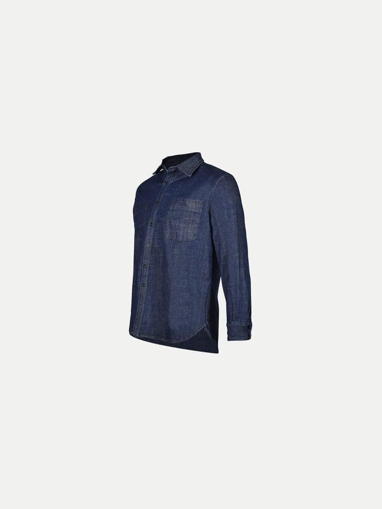 Men Ice Blue Washed Full Sleeves Denim Shirt view 2