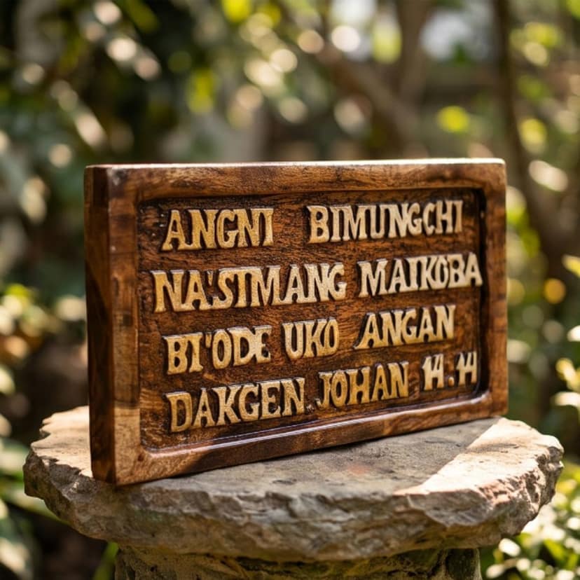 Handcrafted Wooden Scripture Wall Plaque view 4