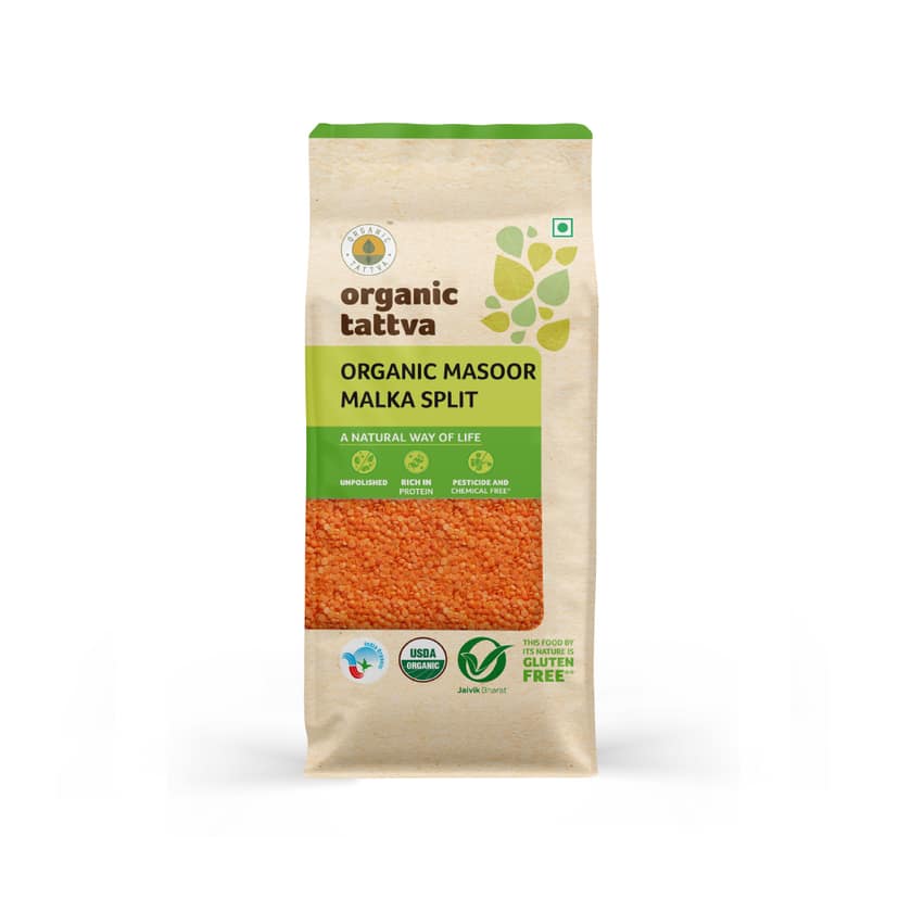 Organic Masoor Malka Split 500g