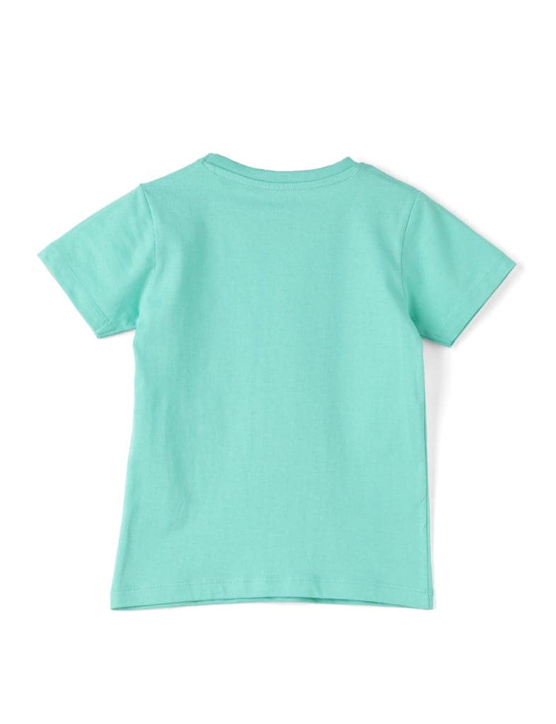 Boys T shirt Cotton Biscay Green Rock Star view 4