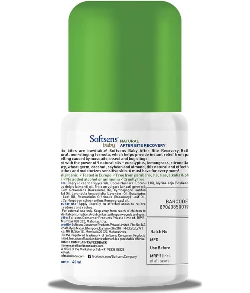 Softsens Baby Natural After Bite Recovery Roll-on 40ml with Citronella Oil,Eucalyptus Oil view 2