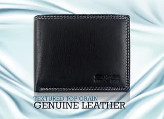 Vital King Men Travel Black Genuine Leather RFID Wallet (12 Card Slots)