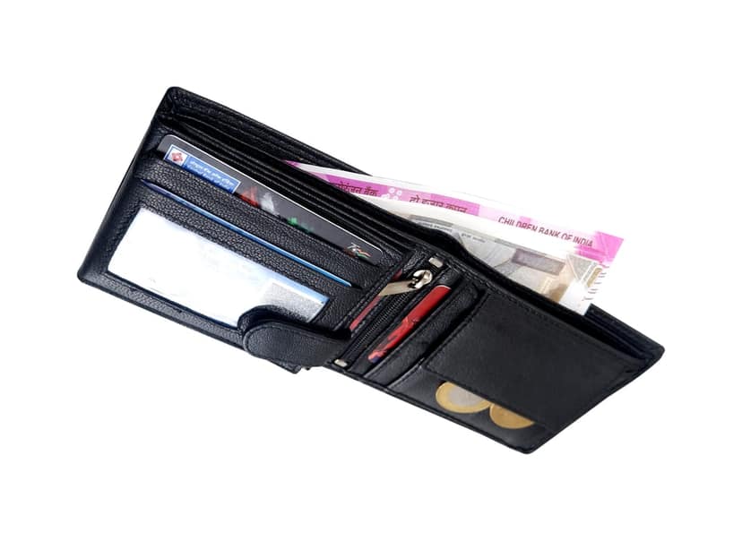 Vital King Men Travel Black Genuine Leather RFID Wallet (12 Card Slots) view 6