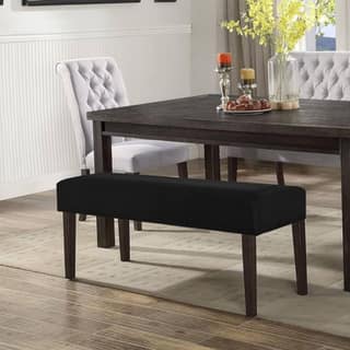 PENTHOOM Dining Bench Cover Stretchable Washable 165GSM Thick Bench Seat Cover Slipcover Removable Rectangular Bench Cover Furniture Protector - Black